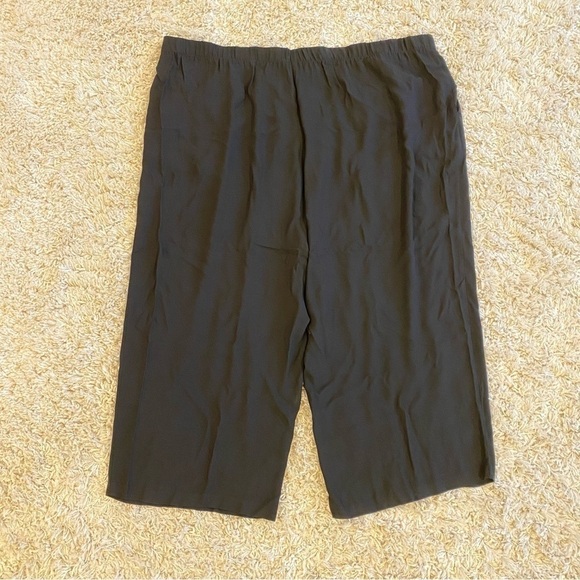 Eileen Fisher Womens Georgette Crepe Crop Pants Wide Leg Black 100% Silk Plus 3X - Picture 5 of 9